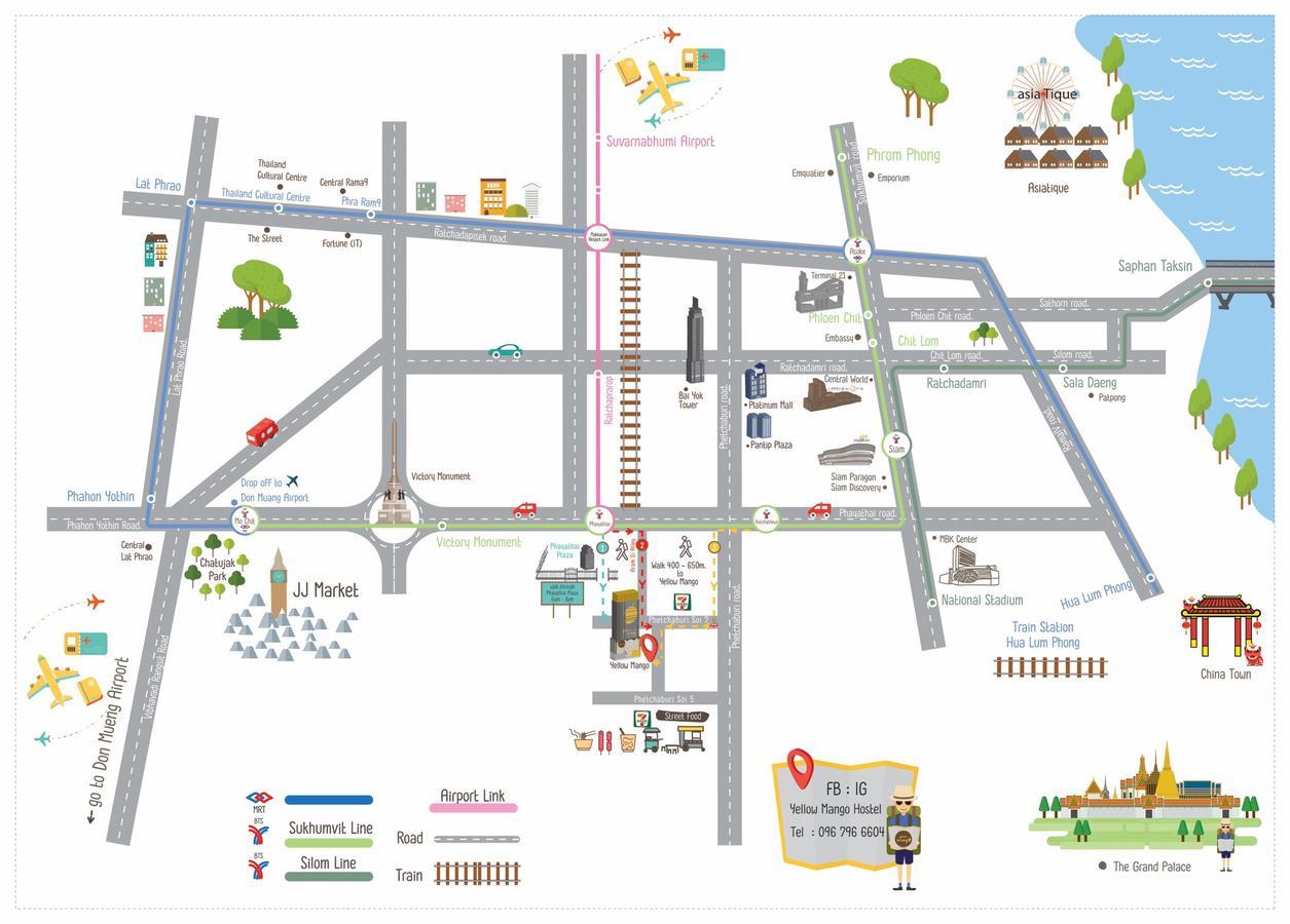 Yellow Mango Hostel Банкок Екстериор снимка